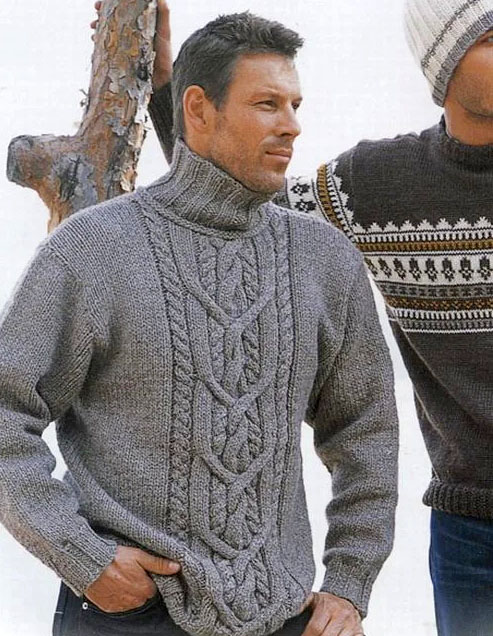 схемы вязания спицами свитера для мужчин