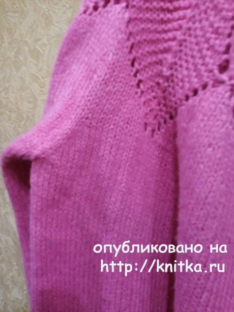 Женский пуловер спицами. Работа Татьяны Ивановны вязание и схемы вязания