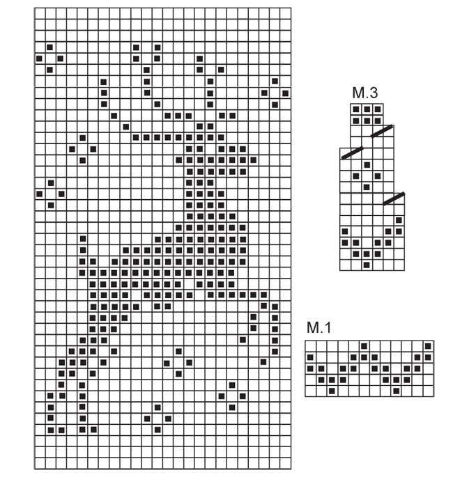схема рисунка для вязания спицами варежек