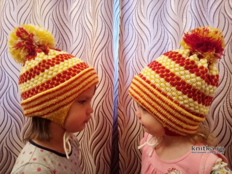 Вязаные шапочки для моих дочек. Работы Ивановой Людмилы вязание и схемы вязания