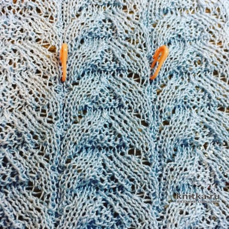 Кофточка серо-голубая связана спицами. Работа Ольги Кириченко вязание и схемы вязания