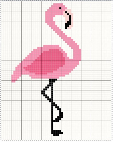 Счетные схемы для вязании узора фламинго спицами
