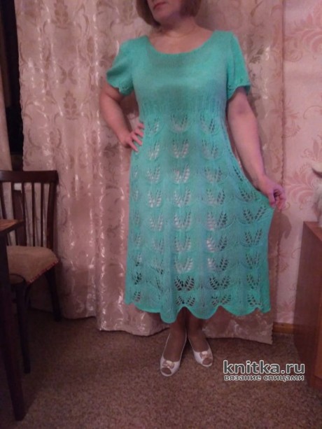 Ажурное платье спицами. Работа Вагановой Татьяны вязание и схемы вязания