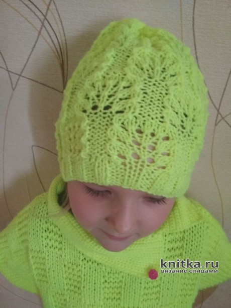 Вязаный жилет и шапочка для девочки. Работы Александры Миличенко вязание и схемы вязания