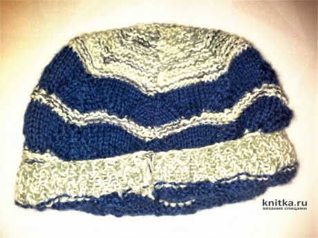 Женская шапочка спицами. Работа Галмика вязание и схемы вязания
