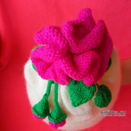 Детская шапочка Роза. Работа Ольги вязание и схемы вязания