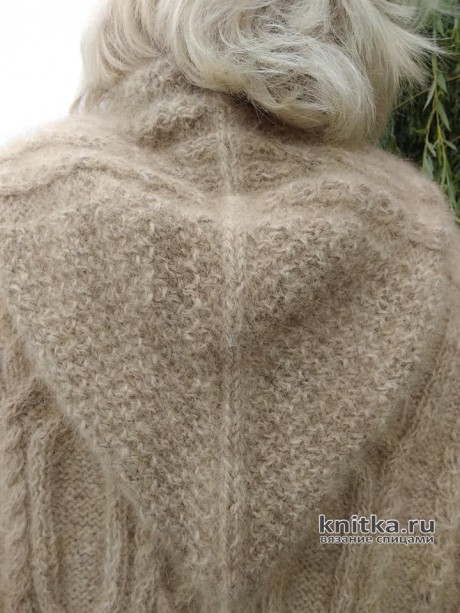 Вязанная спицами женская куртка. Работа Татьяны Ивановны вязание и схемы вязания