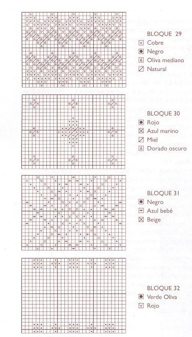 Схема вязания спицами квадратных мотивов