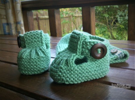 Детские пинетки - ботиночки спицами. Работа essa.handmade вязание и схемы вязания