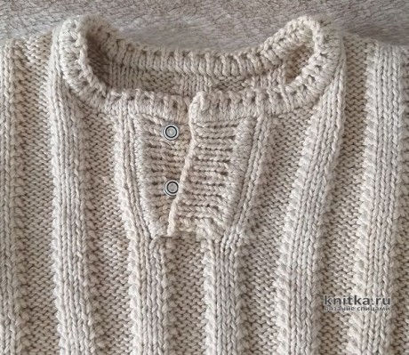 Пуловер мужской спицами c полосатым рельефным узором вязание и схемы вязания