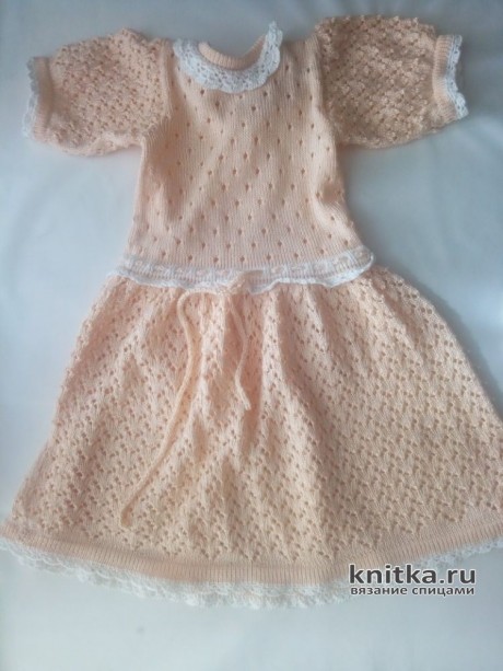Платье спицами для девочки 3-4 лет. Работа Ивановой Людмилы вязание и схемы вязания