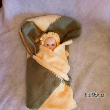Плед для новорожденного спицами. Работа Ивановой Людмилы вязание и схемы вязания