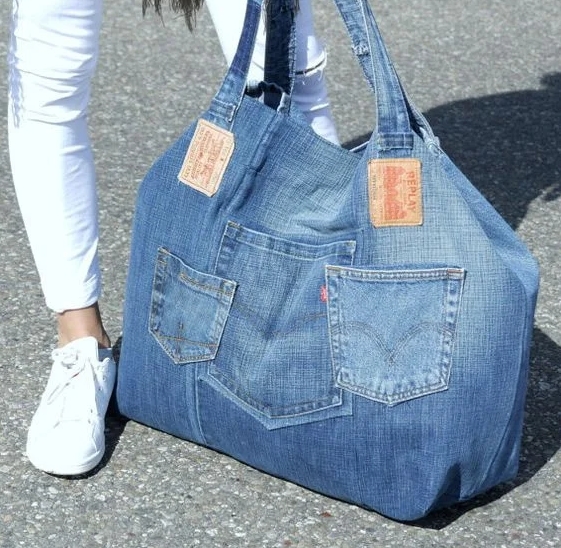 Идеи для пошива сумок из старых джинс