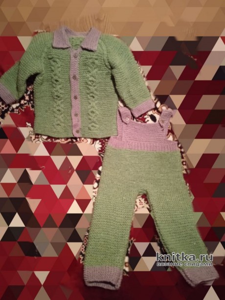 Костюм для мальчика спицами на 1 год. Работа Маргариты Шопхоловой вязание и схемы вязания