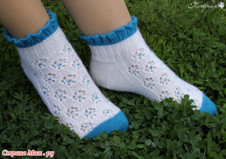 МК Короткие носочки "Цветочная полянка"