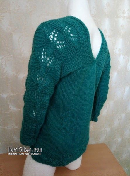 Женский пуловер спицами. Работа Ольги Остапенко вязание и схемы вязания