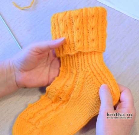 Носки Мимоза спицами, видео-урок вязание и схемы вязания