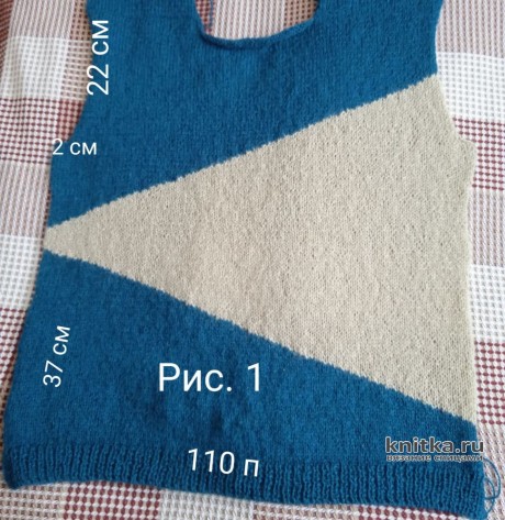 Двухцветный свитер в технике интарсия (спицы). Работа Маргариты Шопхоловой вязание и схемы вязания