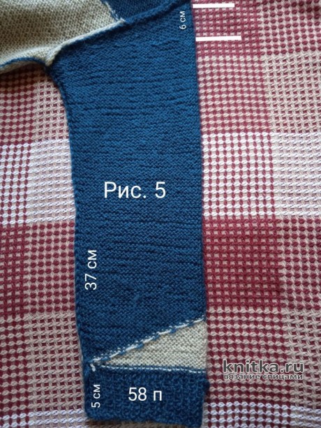 Двухцветный свитер в технике интарсия (спицы). Работа Маргариты Шопхоловой вязание и схемы вязания
