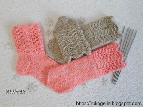 Детские носки на 5 спицах без швов. Работа Светланы вязание и схемы вязания