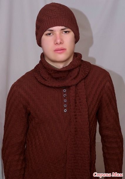 ТРИ мужских пуловера, связанных спицами 15