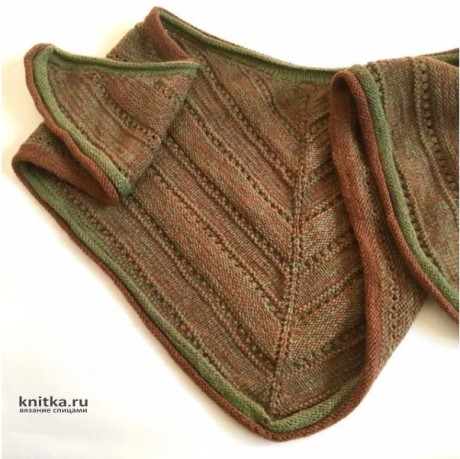 Треугольный шарф спицами - бактус. Работа Арины вязание и схемы вязания