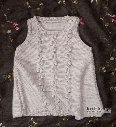 Платье для девочки на 3-12 месяцев от Katia. Работа Виктории. Вязание спицами. 0n