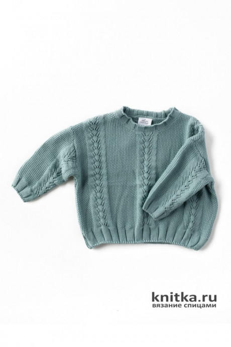 Пуловер оверсайз для девочки 7-8 лет. Работа Виктории вязание и схемы вязания