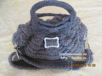 Вязаная спицами сумка. Вязание спицами.