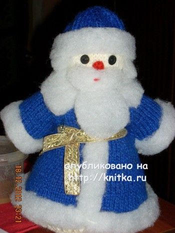 Дед Мороз связаннный спицами. Вязание спицами.