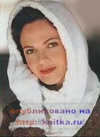 Вязаный шлем и перчатки. Вязание спицами.