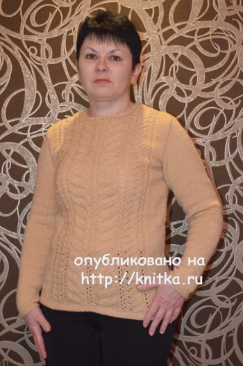 Вязаный спицами свитер – работа Ирины Стильник. Вязание спицами.