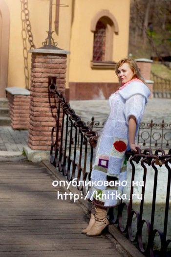 Кардиган спицами Нежность – работа Оксаны. Вязание спицами.