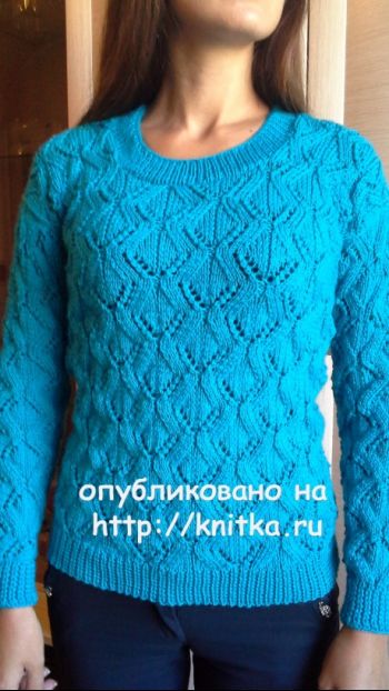 Вязаная спицами кофточка – работа Ярославской. Вязание спицами.