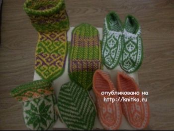 Носки с туркменским узором. Работы Фариды. Вязание спицами.
