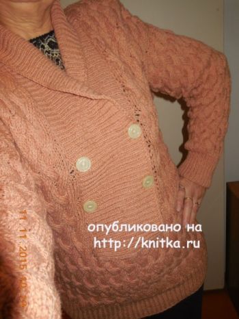 Женский пуловер. Работа Людмилы. Вязание спицами.