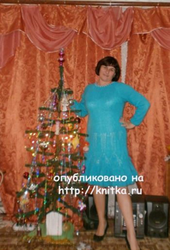 Платье Голубая дымка. Работа Наталии Гуторовой. Вязание спицами.