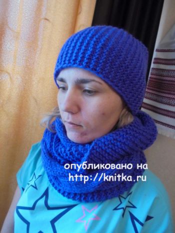 Шапка и снуд спицами. Работы Татьяны Ивановны. Вязание спицами.