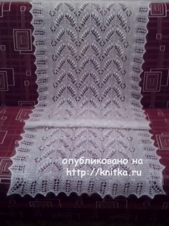 Вязаная спицами шаль. Работа Ивановой Светланы. Вязание спицами.