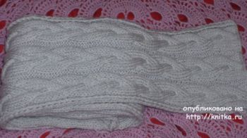 Узор с косами плотный для шарфа спицами от Елены Ахременко