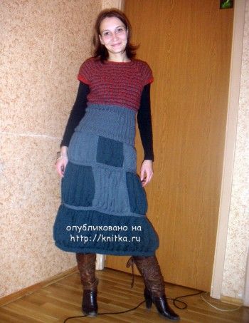 Юбка, связанная спицами. Вязание спицами.