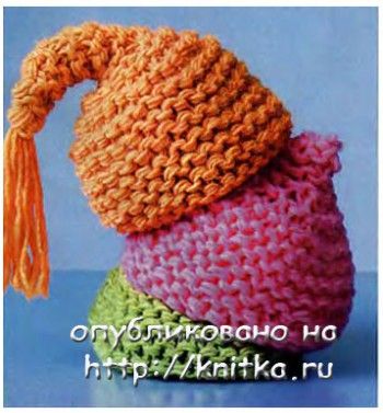 Вязаные шапочки. Вязание спицами.