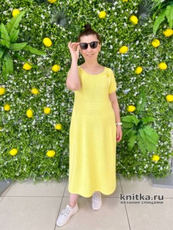 Платье спицами Лимонное настроение