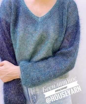 Классический ажурный пуловер спицами