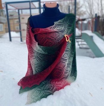Ажурный шарф спицами из Лимбажу