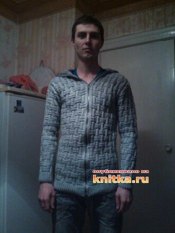 Мужской джемпер, связанный спицами. Вязание спицами.